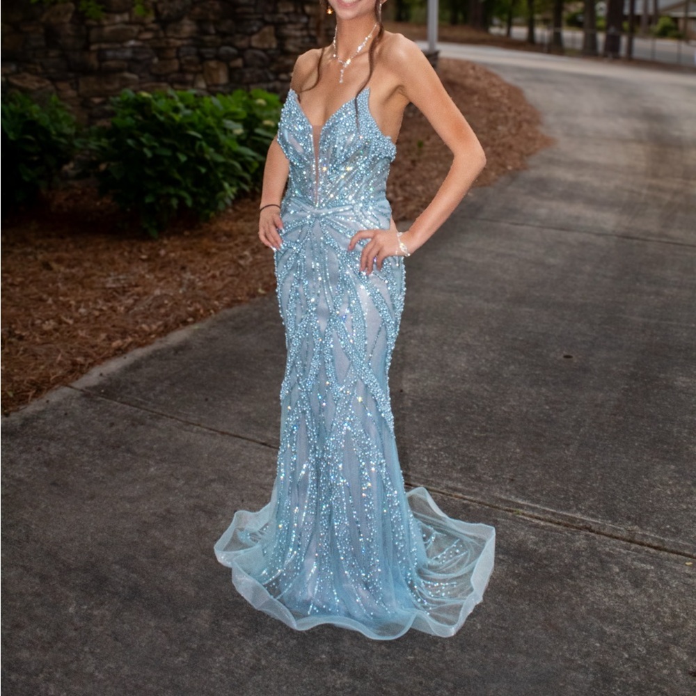 Sparkling Blue Prom Dress